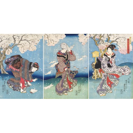 Puzzle 350 pièces - Jour Orageux sur la Rivière Sumida - Kunisada