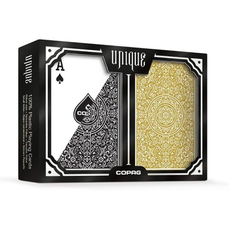 Cartes à jouer Copag Unique 100 % Plastique Poker - Black/Gold