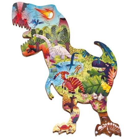 Puzzle 48 Pièces en Bois - Woody Puzzle : Dinosaures