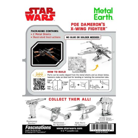 Puzzle 3D - Maquette Métal Star Wars Poe Dameron's X-Wing Fighter