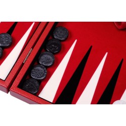 Backgammon Prestige Simili Cuir Rouge 46cm