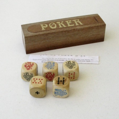 Coffret en Bois Dés de Poker