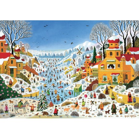 Puzzle 100 pièces - Scène Hivernale Aux Toucans, Alain Thomas