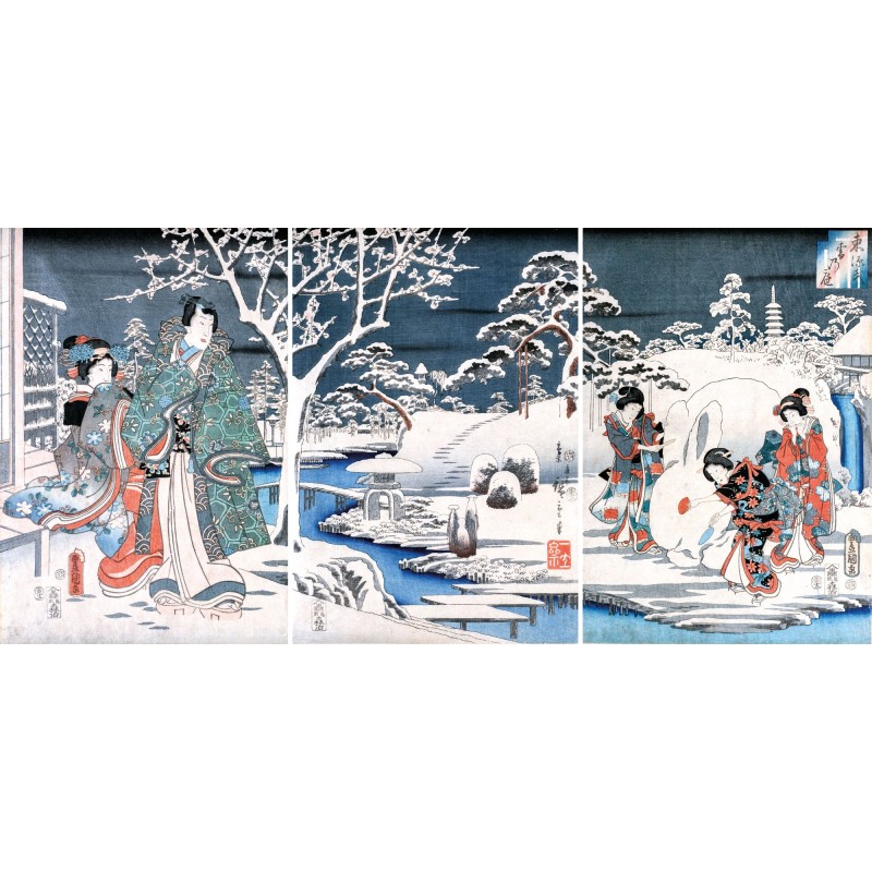 Puzzle 1200 pièces - Jardin Enneige, Kunisada