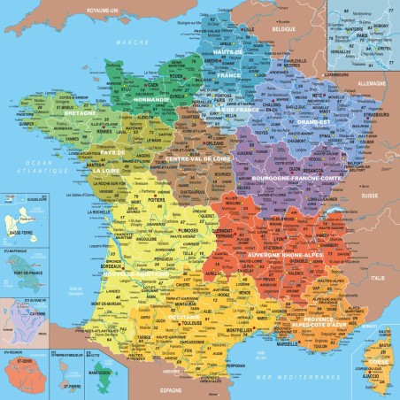 Puzzle 24 pièces - Carte De France Régions,