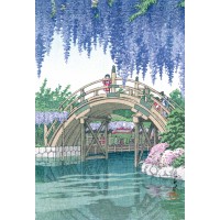 Puzzle 250 pièces - Les Glycines A Kameido, Kawase