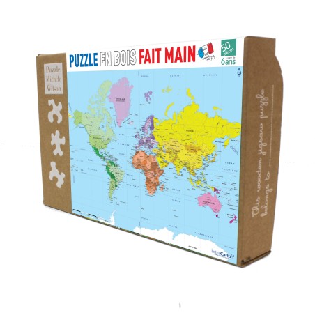 Puzzle 50 pièces - Carte Du Monde,