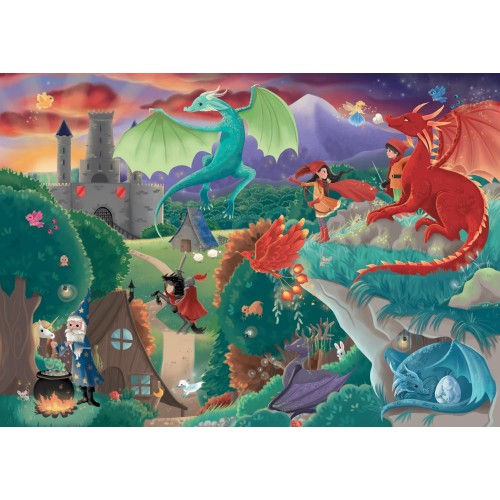 Puzzle 50 pièces - Dragons,...