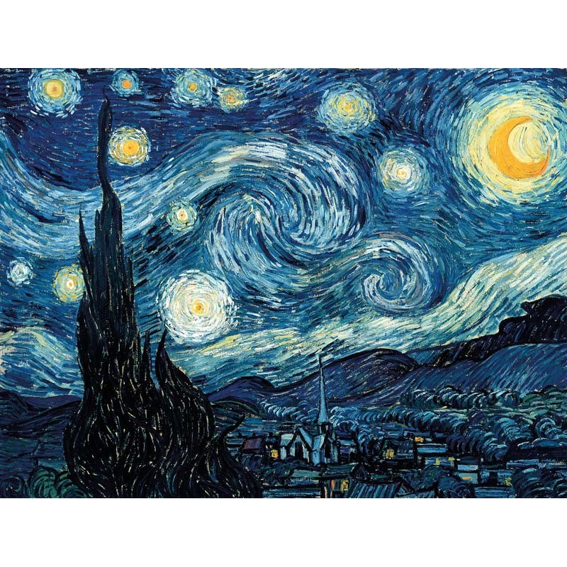 Puzzle 50 pièces - Nuit Etoilée, Van Gogh