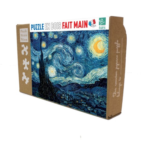 Puzzle 50 pièces - Nuit Etoilée, Van Gogh