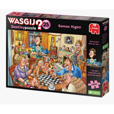 Puzzle 1000 pièces - WASGIJ 25 : Soirée Jeux !