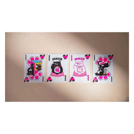 Cartes Bicycle Cat Pink