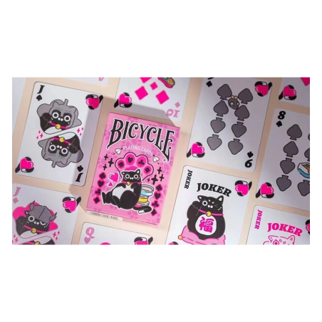 Cartes Bicycle Cat Pink