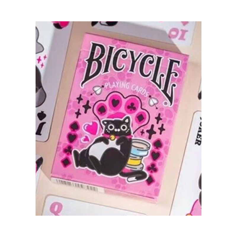 Cartes Bicycle Cat Pink