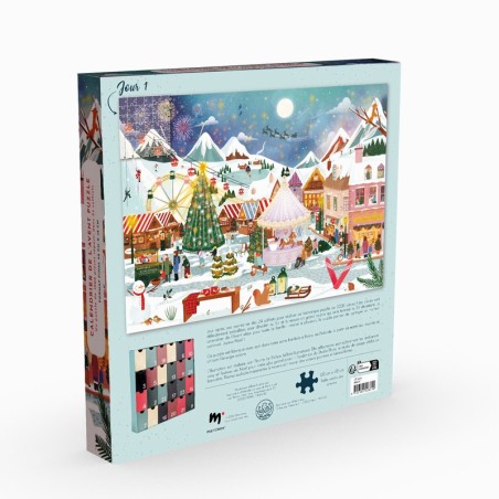 Puzzle 1008 pièces - Calendrier de l'Avent Village Noël