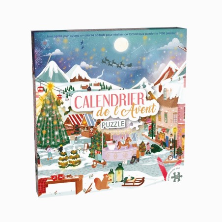 Puzzle 1008 pièces - Calendrier de l'Avent Village Noël