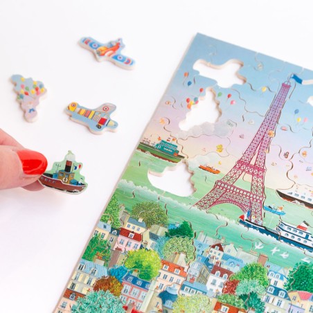 Puzzle 80 pices - Paris En Fete Saubry