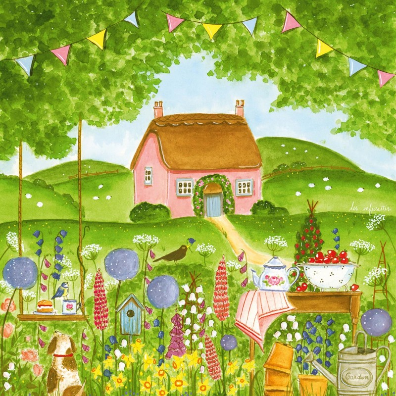 Puzzle 80 pièces - Le Cottage Bouton De Rose Les Infusettes