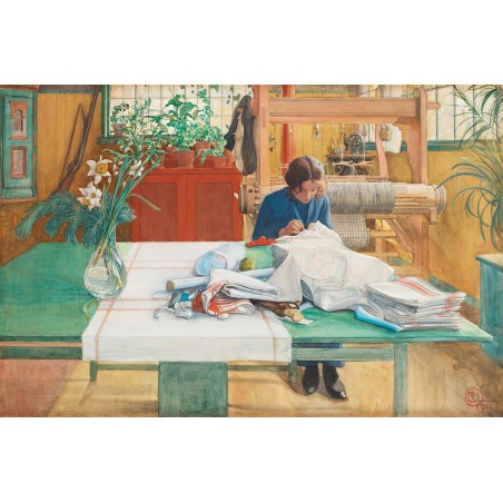 Puzzle 250 pièces - Jeune Fille Cousant Carl Larsson