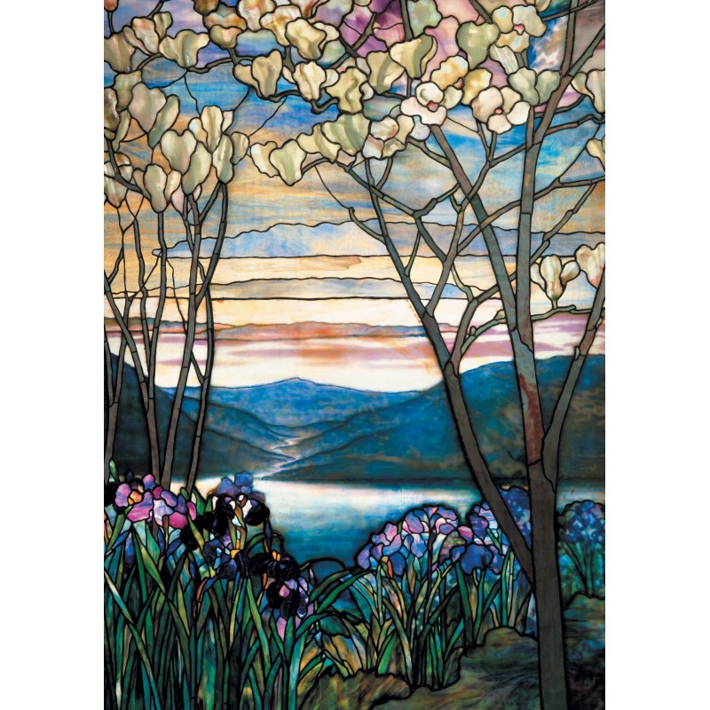 Puzzle 1000 pièces - Tiffany - Magnolias Et Iris