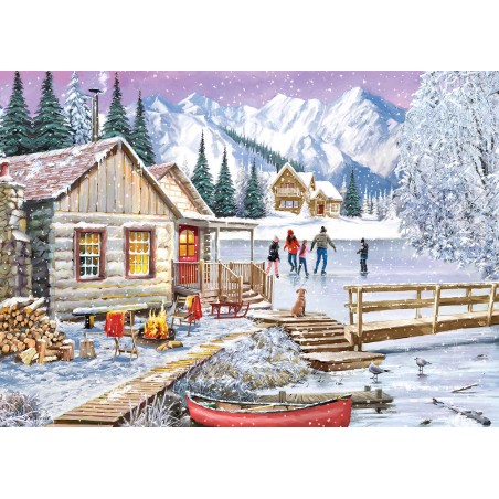 Puzzle 1000 pièces - Winter At The Cabin