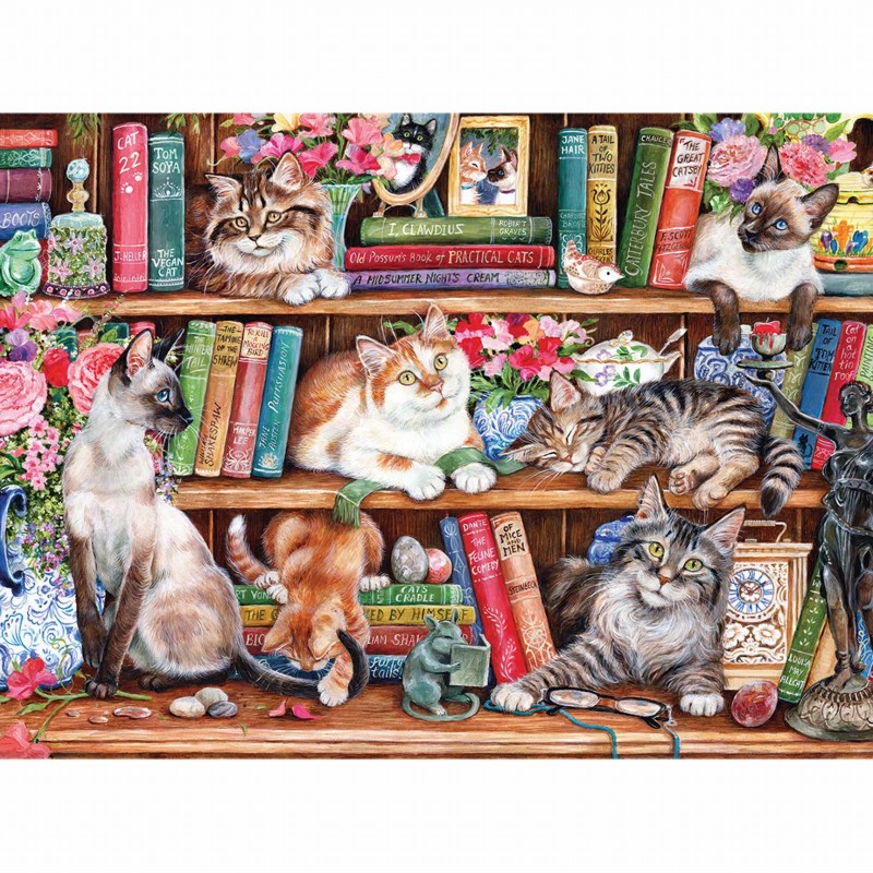 Puzzle 1000 pièces - Puss Back In Books