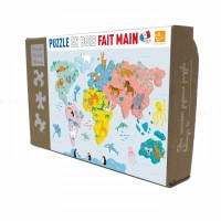 Puzzle 24 pices - Carte Du Monde Illustree Dominika