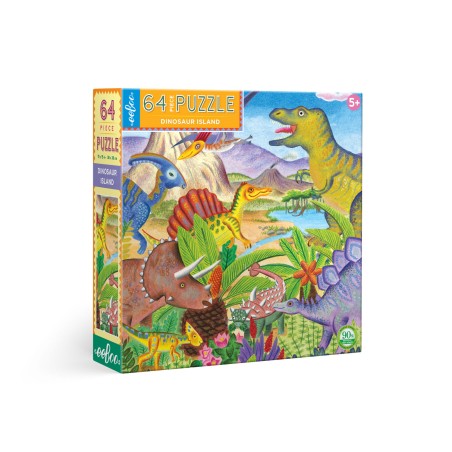 Puzzle 64 pices - Ile Des Dinosaures