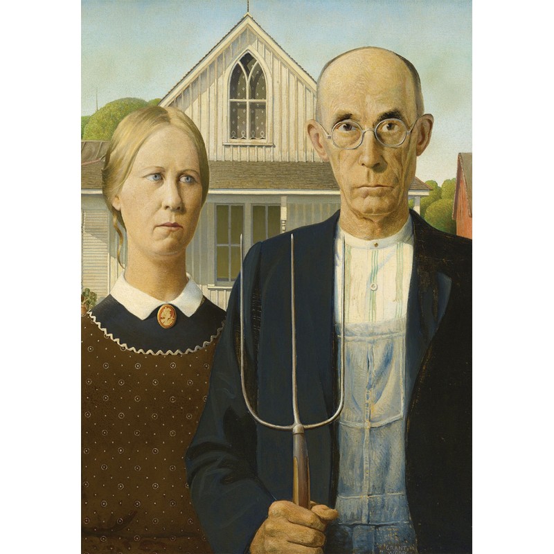 Puzzle 1000 pièces - Grant Wood : American Gothic