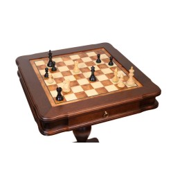 Table de jeu d'échecs en loupe d'orme