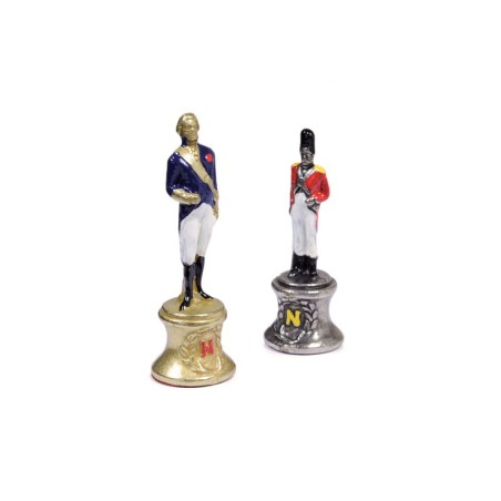 Pièces d'Echecs Napoleon Metal Peint - Taille 3.5