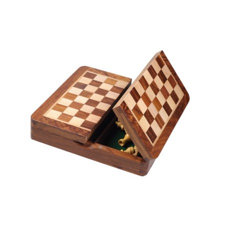 Coffret d'échecs en bois magnétique 27cm