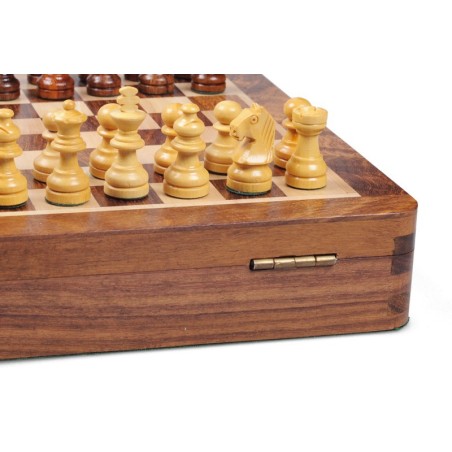 Coffret d'échecs en bois magnétique 27cm