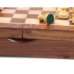 Coffret d'échecs en bois magnétique 27cm