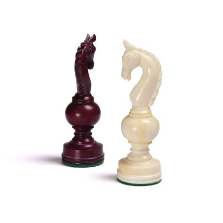 Pièces d'Echecs Regence Camel Bone Maroon/White (Os) - Taille 5