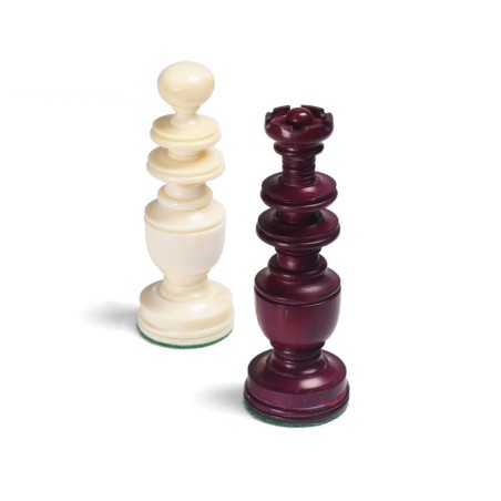 Pièces d'Echecs Regence Camel Bone Maroon/White (Os) - Taille 5