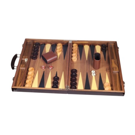 Backgammon en bois verni