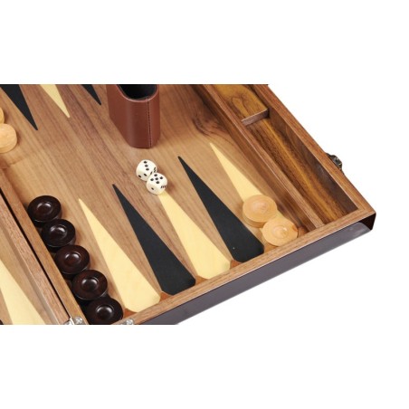 Backgammon en bois verni