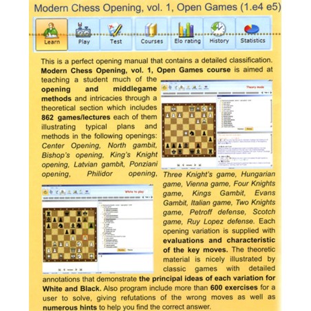 Modern Chess Opening vol.1 Open games (1.e4 e5) CD-Rom