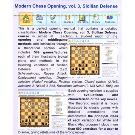 Modern Chess Opening vol.3 Sicilian Defense (1.e4 c5) CD-Rom