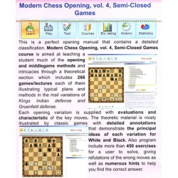 Modern Chess Opening vol.4 Semi-Closed Games (1.d4 Nf6 2.c4 g6) CD-Rom