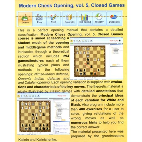 Modern Chess Opening vol.5 Semi-Closed Games (1.d4 Nf6 2.c4 e6) CD-Rom