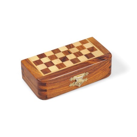 Mini coffret d'échecs en palissandre magnétique pliant