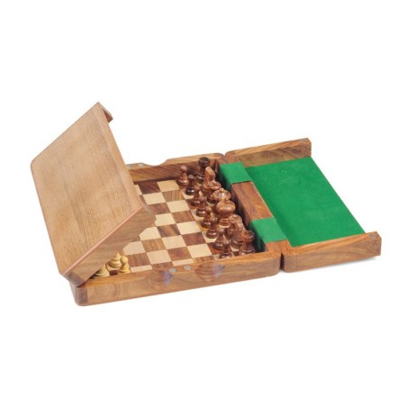 Coffret d'échecs en bois magnétique, pions design