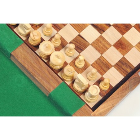 Coffret d'échecs en bois magnétique, pions design