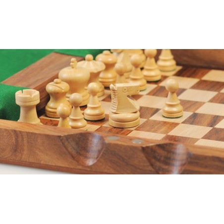 Coffret d'échecs en bois magnétique, pions design