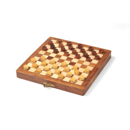 Dames Françaises et Backgammon Magnétique en Bois 20cm