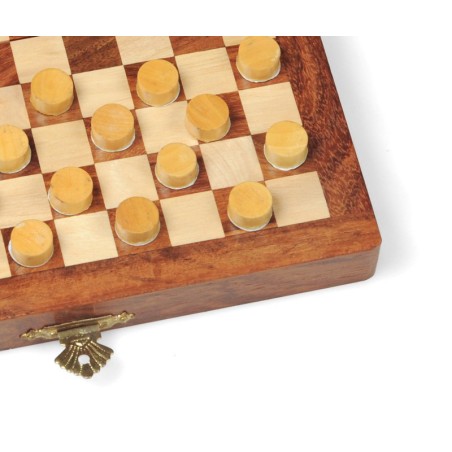 Dames Françaises et Backgammon Magnétique en Bois 20cm