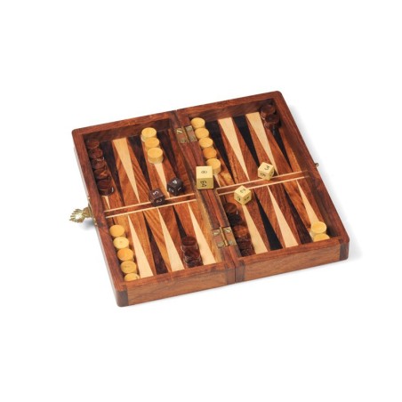 Dames Françaises et Backgammon Magnétique en Bois 20cm