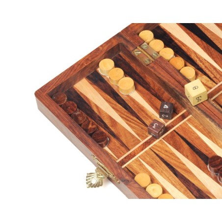 Dames Françaises et Backgammon Magnétique en Bois 20cm